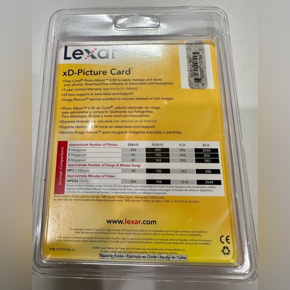 Lexar / Olympus xD Picture Type M or H — 512MB Camera Memory Card — NEW - Picture 3 of 5